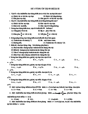 Đề cương ôn tập Covid 19 Vật lí 12