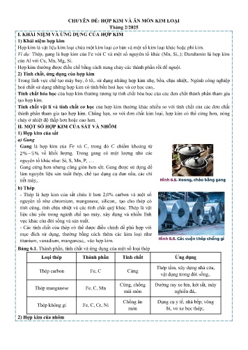 Đề cương ôn tập Hóa học 12 - Chuyên đề: Hợp kim và ăn mòn kim loại - Năm học 2024-2025