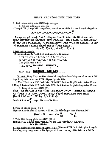 Đề cương ôn tập Sinh học 12 - Chuyên đề: Biến dị và di truyền