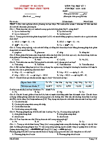 Đề kiểm tra giữa học kì II Hóa học 12 - Năm học 2024-2025 - Trường THPT Bố Hạ (Có đáp án + Ma trận)