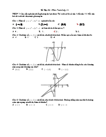 Đê thi học kì I Toán Lớp 12 (Có đáp án)