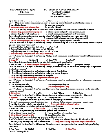 Đề thi rèn kĩ năng làm bài Địa lí 12 (Lần 2) - Mã đề 683 - Năm học 2023-2024 - Trường THPT Mỏ Trạng (Có đáp án)