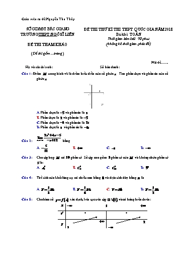 Đề thi thử THPT QG môn Toán năm 2018 - Trường THPT Ngô Sĩ Liên (Có đáp án)