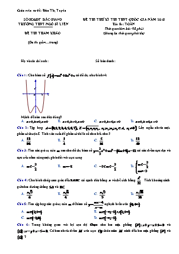 Đề thi thử THPT QG Toán năm 2018 - Trường THPT Ngô Sĩ Liên (Có đáp án)