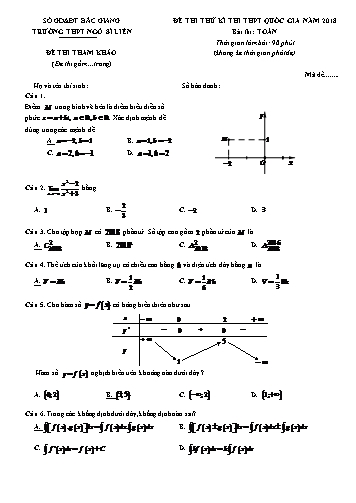 Đề thi thử THPT Toán học - Năm học 2017-2018 - Trường THPT Ngô Sĩ Liên (Có đáp án)