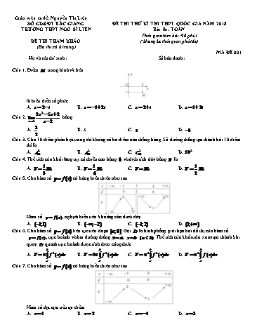 Đề thi thử THPT Toán - Mã đề 001 - Năm học 2017-2018 - Trường THPT Ngô Sĩ Liên (Có đáp án)