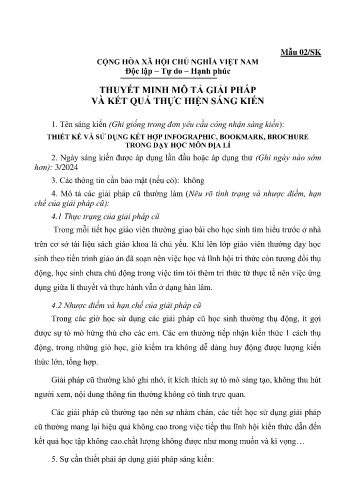 Thiết kế và sử dụng kết hợp infographic, bookmark, brochure trong dạy học môn Địa lí