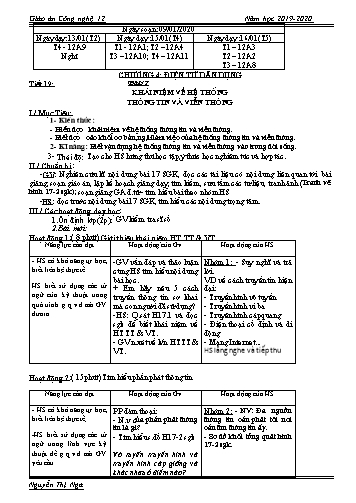 Giáo án Công nghệ 12 - Học kì II - Năm học 2019-2020 - Nguyễn Thị Nga